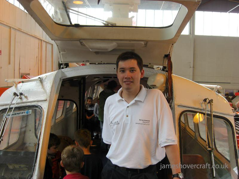 Walking around at the 2009 Hovershow - Me on the bow ramp of the museum's first ever craft, donated to Warwick in the late 70s (James Rowson).